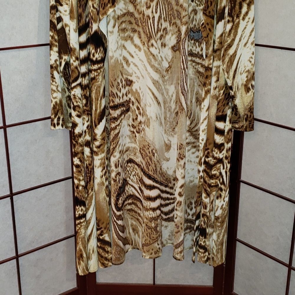 Soft Focus Open-Faced Leopard Print Cardigan - image 3